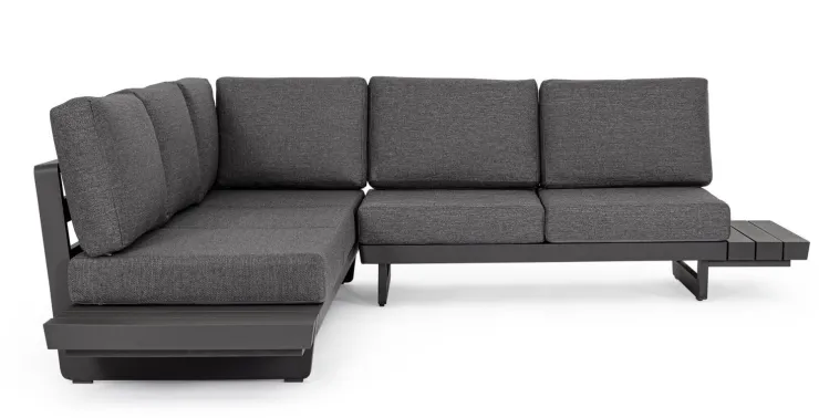 Salotti Completi>Bizzotto SALOTTO ANGOLARE IN ALLUMINIO ANTRACITE WG21 - INFINITY