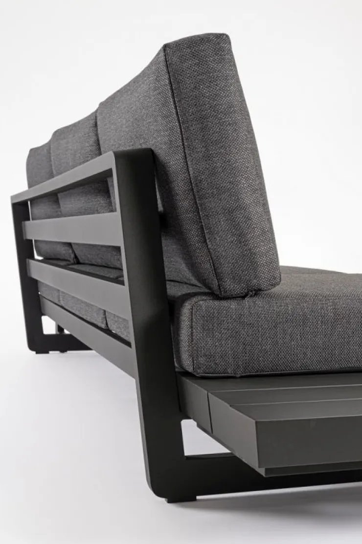 Salotti Completi>Bizzotto SALOTTO ANGOLARE IN ALLUMINIO ANTRACITE WG21 - INFINITY