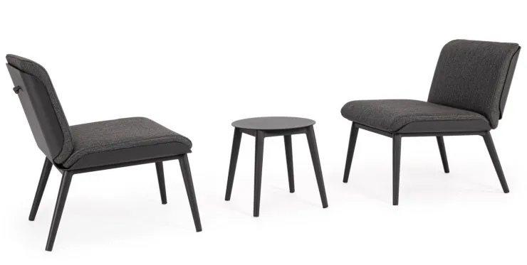 Salotti Completi>Bizzotto SALOTTO IN ALLUMINIO ANTRACITE WG21 - ISABELA