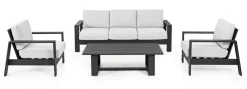Salotti Completi>Bizzotto SALOTTO IN ALLUMINIO ANTRACITE YK13 - BALTIC