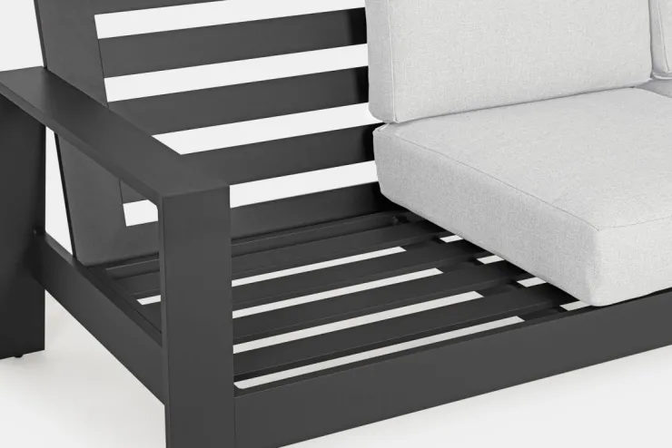 Salotti Completi>Bizzotto SALOTTO IN ALLUMINIO ANTRACITE YK13 - BALTIC