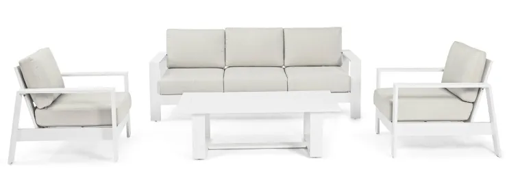 Salotti Completi>Bizzotto SALOTTO IN ALLUMINIO BIANCO YK11 - BALTIC