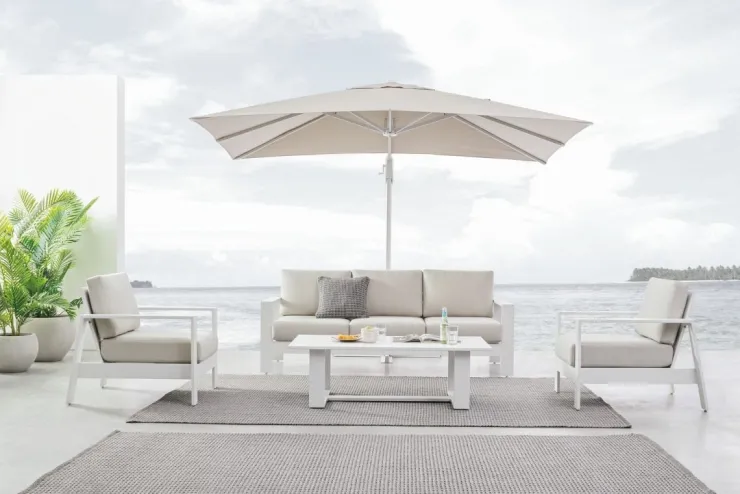 Salotti Completi>Bizzotto SALOTTO IN ALLUMINIO BIANCO YK11 - BALTIC