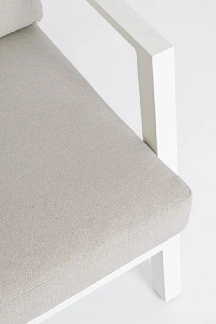 Salotti Completi>Bizzotto SALOTTO IN ALLUMINIO CON CUSCINI BIANCO YK11 - HARLEY