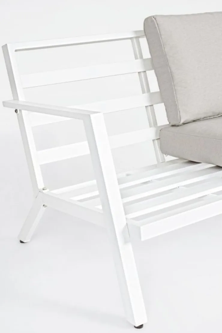 Salotti Completi>Bizzotto SALOTTO IN ALLUMINIO CON CUSCINI BIANCO YK11 - HARLEY