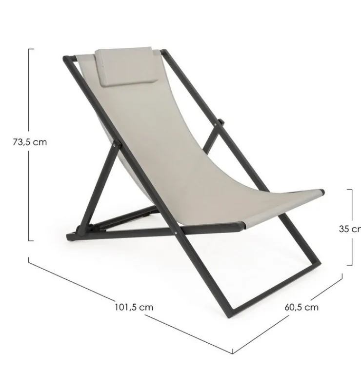 Lettini, Sdraio E Chaise Longue>Bizzotto SDRAIO IN ALLUMINIO GRIGIO SCURO - TAYLOR