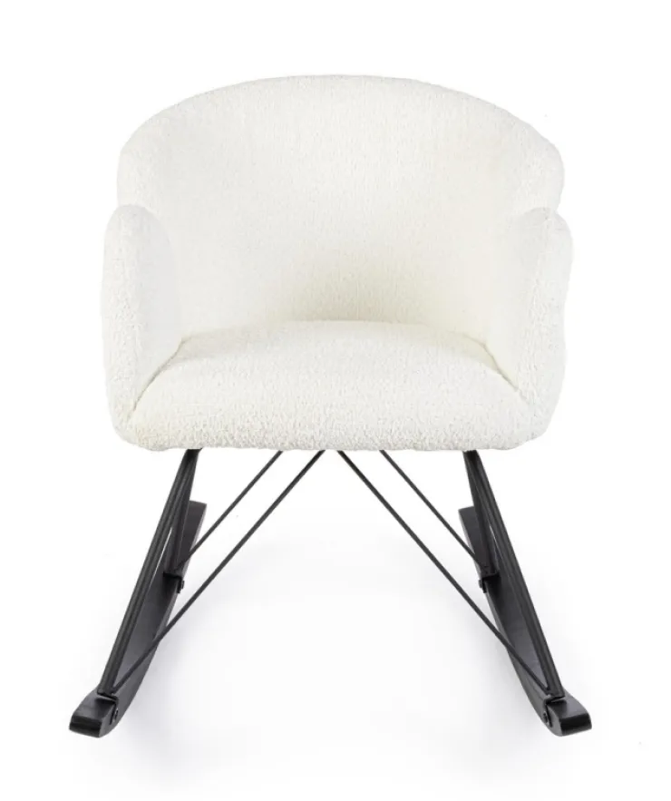Poltrone E Chaise Longue>Bizzotto SEDIA A DONDOLO EFFETTO BOUCLE' BIANCA - SIBILLA
