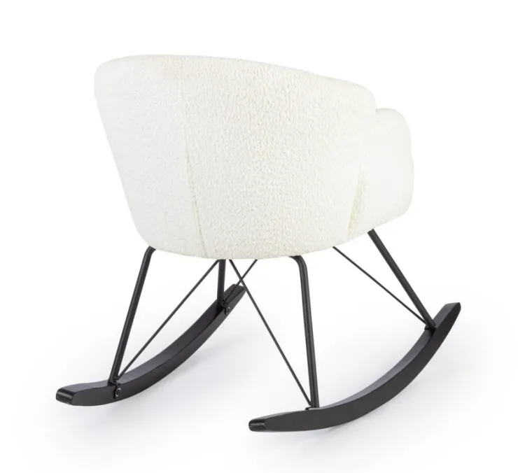 Poltrone E Chaise Longue>Bizzotto SEDIA A DONDOLO EFFETTO BOUCLE' BIANCA - SIBILLA