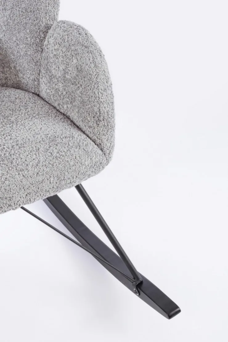 Poltrone E Chaise Longue>Bizzotto SEDIA A DONDOLO EFFETTO BOUCLE' GRIGIO CHIARO - SIBILLA