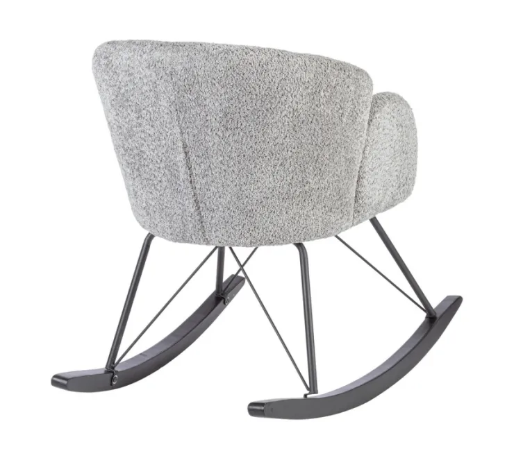 Poltrone E Chaise Longue>Bizzotto SEDIA A DONDOLO EFFETTO BOUCLE' GRIGIO CHIARO - SIBILLA