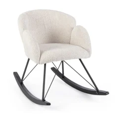 Poltrone E Chaise Longue>Bizzotto SEDIA A DONDOLO EFFETTO BOUCLE' NATURALE - SIBILLA