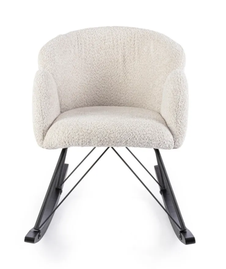 Poltrone E Chaise Longue>Bizzotto SEDIA A DONDOLO EFFETTO BOUCLE' NATURALE - SIBILLA