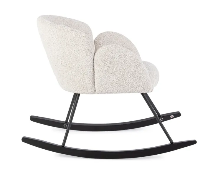 Poltrone E Chaise Longue>Bizzotto SEDIA A DONDOLO EFFETTO BOUCLE' NATURALE - SIBILLA