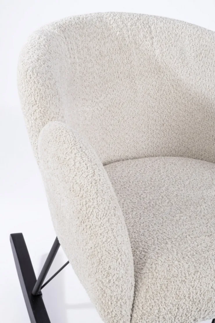 Poltrone E Chaise Longue>Bizzotto SEDIA A DONDOLO EFFETTO BOUCLE' NATURALE - SIBILLA