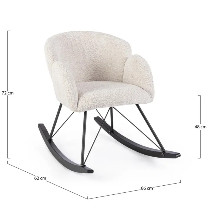 Poltrone E Chaise Longue>Bizzotto SEDIA A DONDOLO EFFETTO BOUCLE' NATURALE - SIBILLA