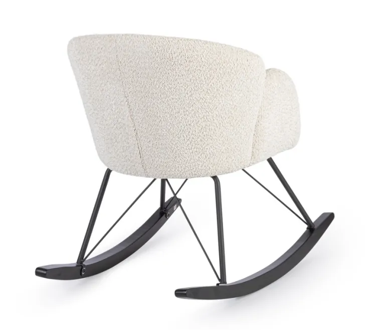 Poltrone E Chaise Longue>Bizzotto SEDIA A DONDOLO EFFETTO BOUCLE' NATURALE - SIBILLA