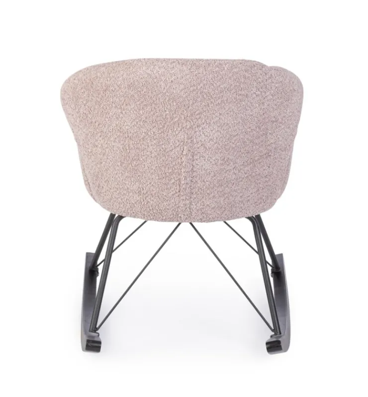 Poltrone E Chaise Longue>Bizzotto SEDIA A DONDOLO EFFETTO BOUCLE' ROSA ANTICO - SIBILLA