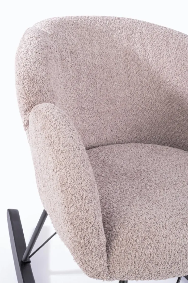 Poltrone E Chaise Longue>Bizzotto SEDIA A DONDOLO EFFETTO BOUCLE' ROSA ANTICO - SIBILLA