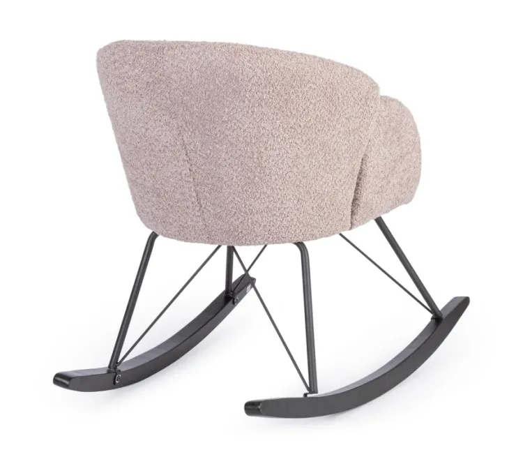 Poltrone E Chaise Longue>Bizzotto SEDIA A DONDOLO EFFETTO BOUCLE' ROSA ANTICO - SIBILLA