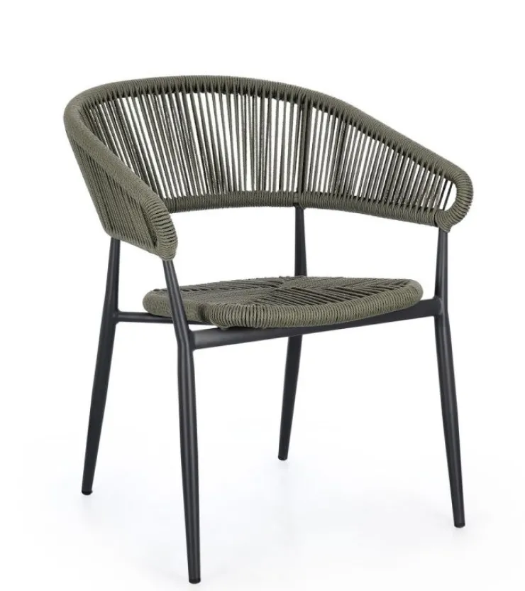 Sedie>Bizzotto SEDIA C-BR ALGAIDA ANTRACITE/VERDE