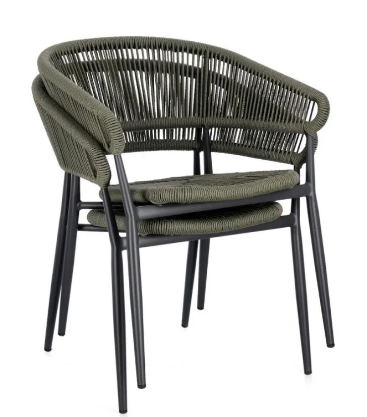 Sedie>Bizzotto SEDIA C-BR ALGAIDA ANTRACITE/VERDE