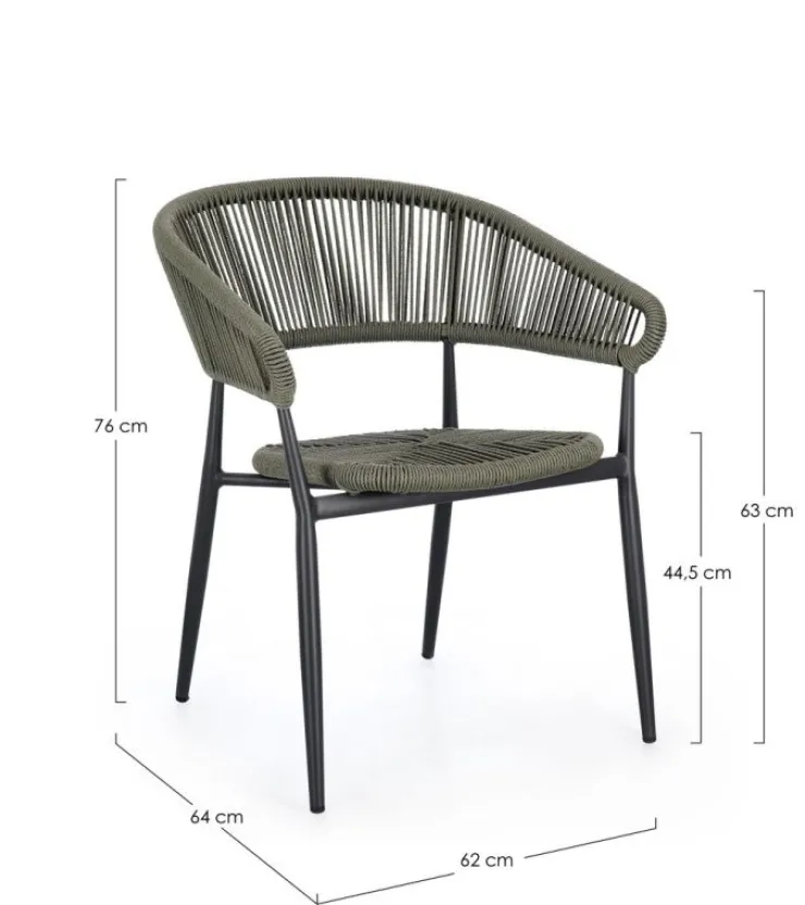 Sedie>Bizzotto SEDIA C-BR ALGAIDA ANTRACITE/VERDE