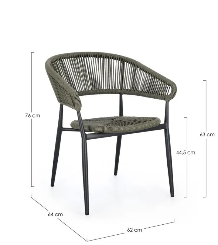 Sedie>Bizzotto SEDIA C-BR ALGAIDA ANTRACITE/VERDE