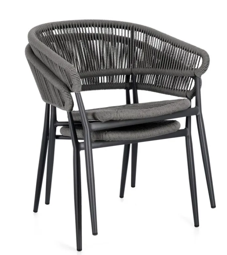 Sedie>Bizzotto SEDIA C-BR ALGAIDA ANTRACITE/GRIGIO
