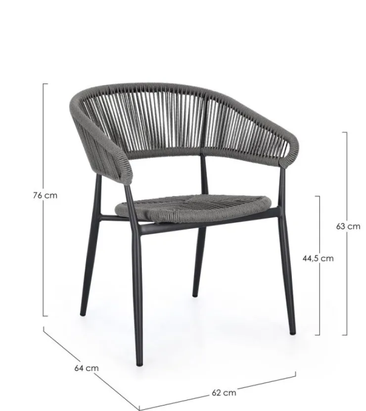 Sedie>Bizzotto SEDIA C-BR ALGAIDA ANTRACITE/GRIGIO