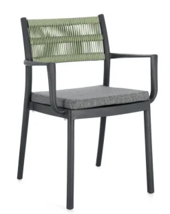 Sedie>Bizzotto SEDIA C-BR C-C ALVIN ANTRACITE/VERDE