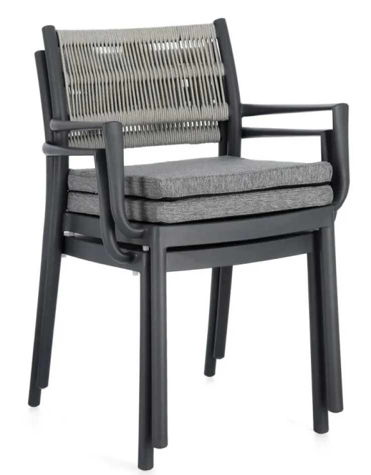 Sedie>Bizzotto SEDIA C-BR C-C ALVIN ANTRACITE/GRIGIO CH
