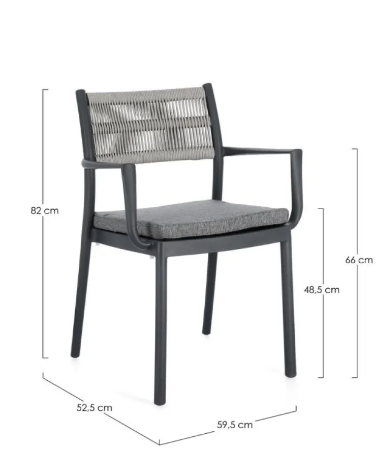 Sedie>Bizzotto SEDIA C-BR C-C ALVIN ANTRACITE/GRIGIO CH