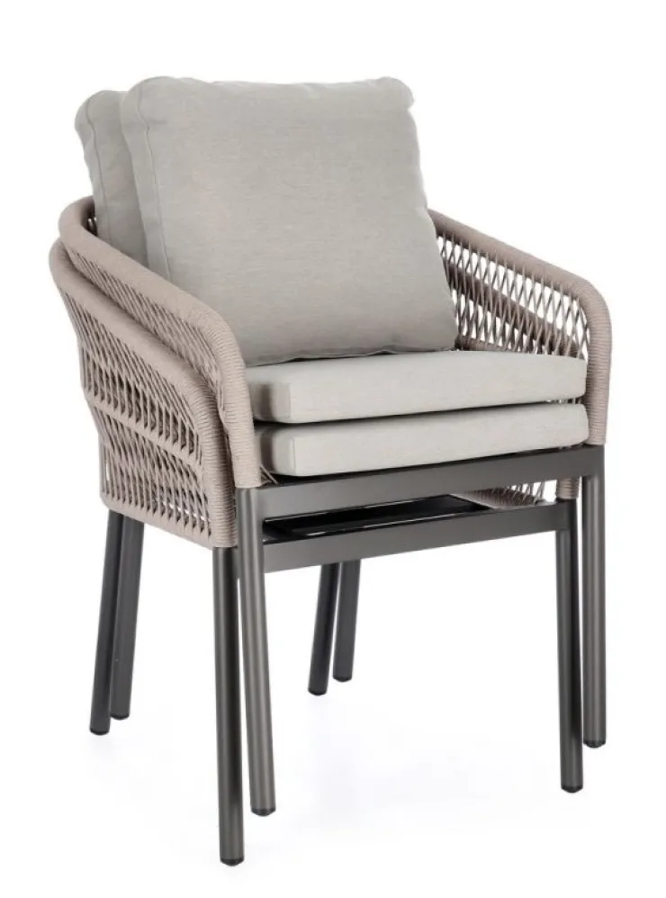 Sedie>Bizzotto SEDIA C-BR C-C GALDANA ANTRACITE/KHAKI