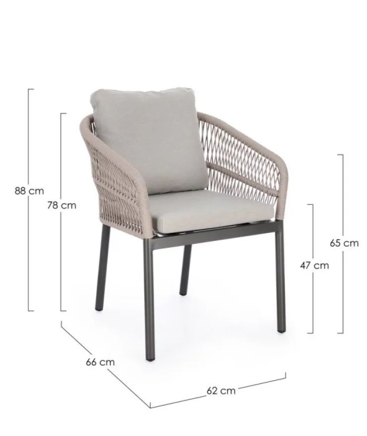 Sedie>Bizzotto SEDIA C-BR C-C GALDANA ANTRACITE/KHAKI