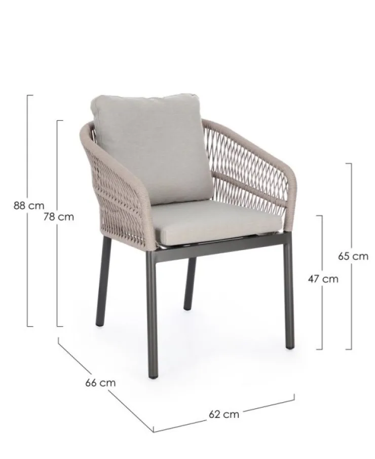 Sedie>Bizzotto SEDIA C-BR C-C GALDANA ANTRACITE/KHAKI