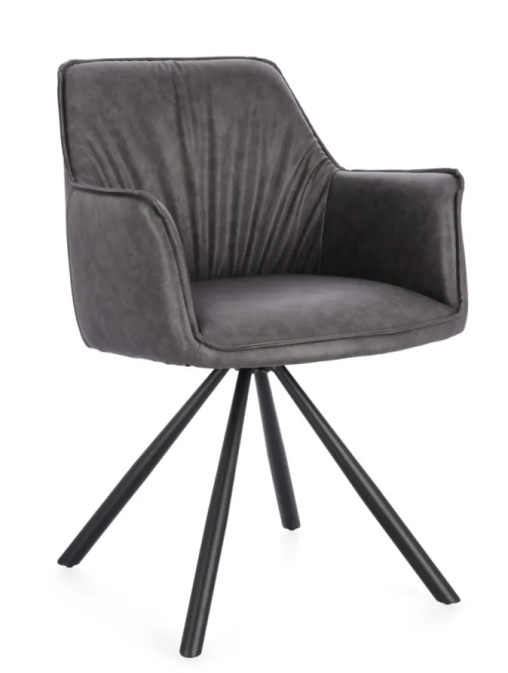 Sedie>Bizzotto SEDIA C-BR GIREV.BREVAL GRIGIO