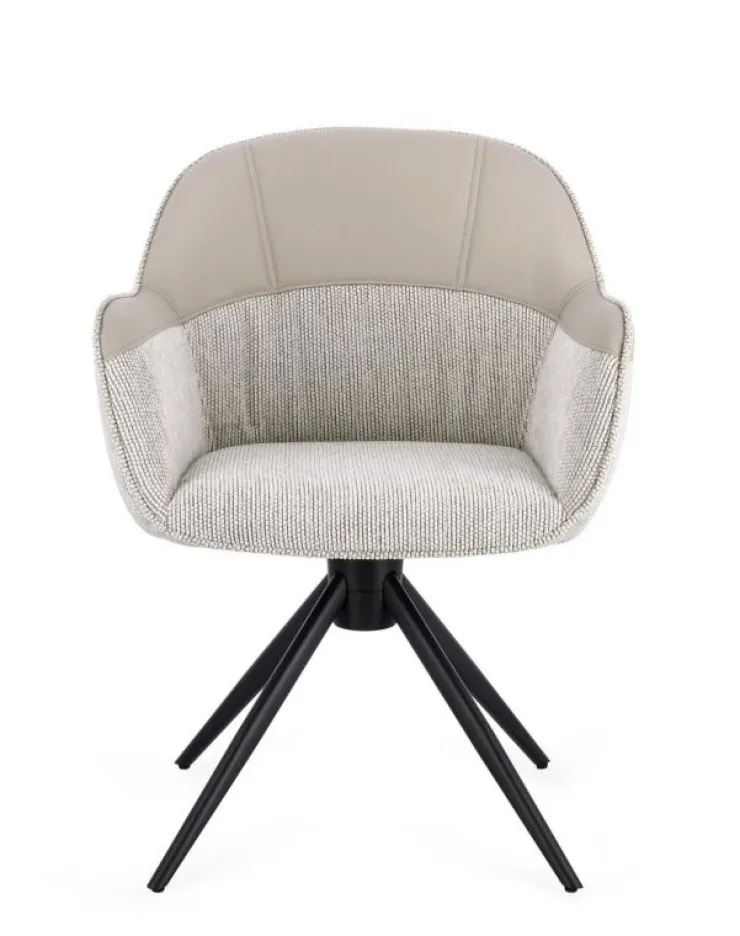 Sedie>Bizzotto SEDIA C-BR GIREVOLE ISOTTA BEIGE
