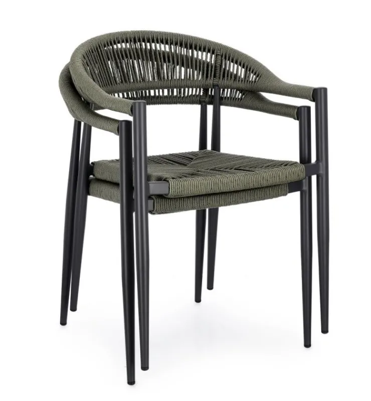 Sedie>Bizzotto SEDIA C-BR JANDIA ANTRACITE/VERDE