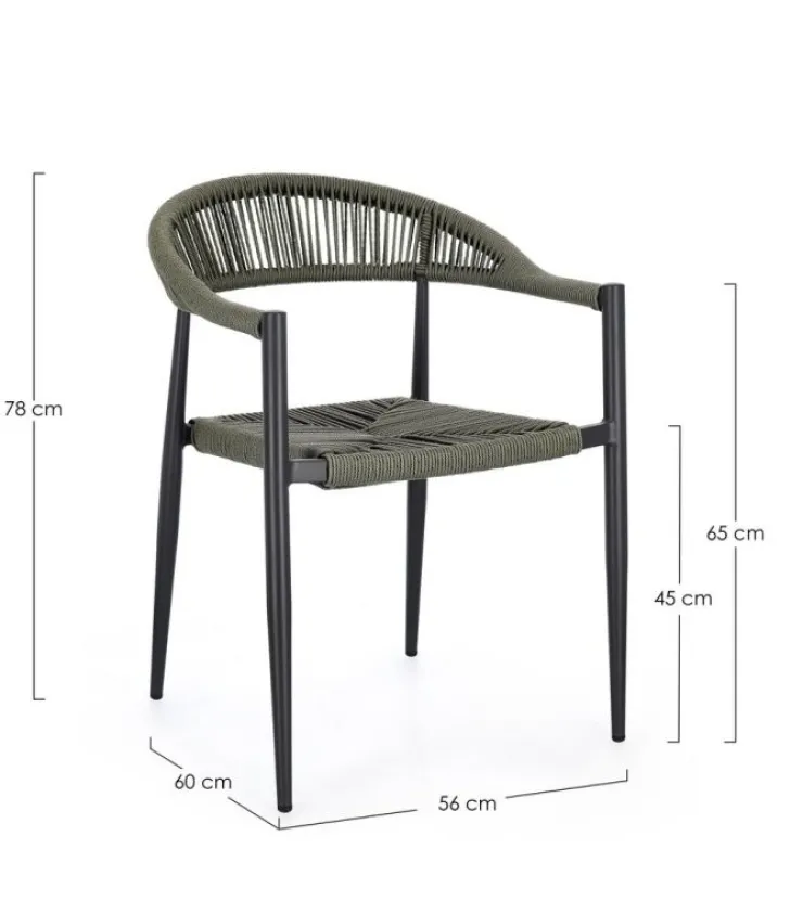 Sedie>Bizzotto SEDIA C-BR JANDIA ANTRACITE/VERDE