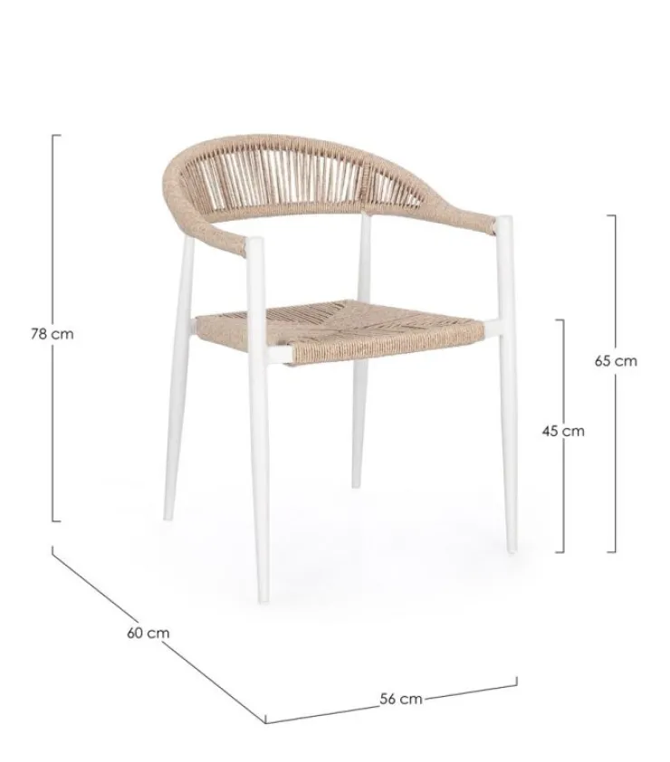 Sedie>Bizzotto SEDIA C-BR JANDIA BIANCO/BEIGE