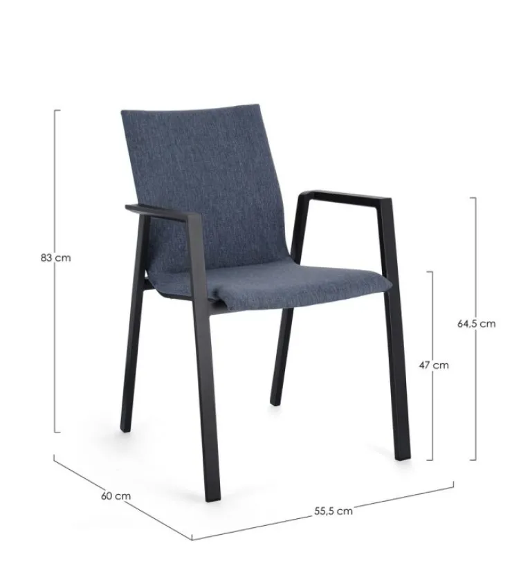 Sedie>Bizzotto SEDIA C-BR ODEON ANTR-DENIM JX55