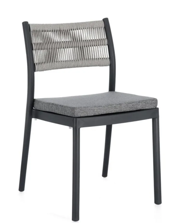Sedie>Bizzotto SEDIA C-C ALVIN ANTRACITE/GRIGIO CHIARO