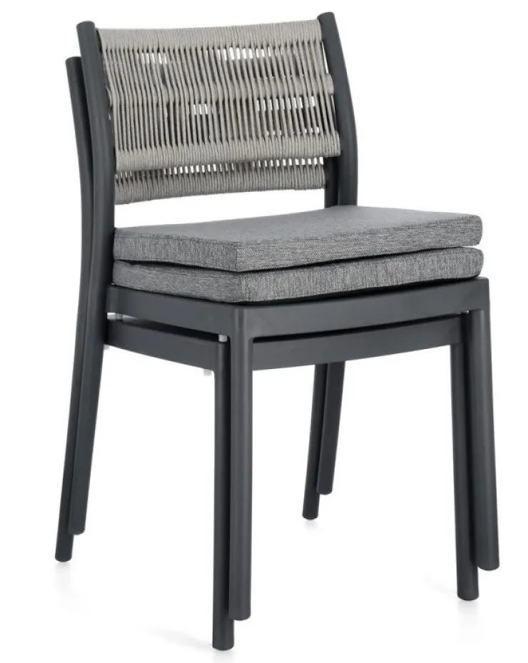 Sedie>Bizzotto SEDIA C-C ALVIN ANTRACITE/GRIGIO CHIARO