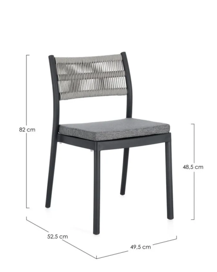 Sedie>Bizzotto SEDIA C-C ALVIN ANTRACITE/GRIGIO CHIARO