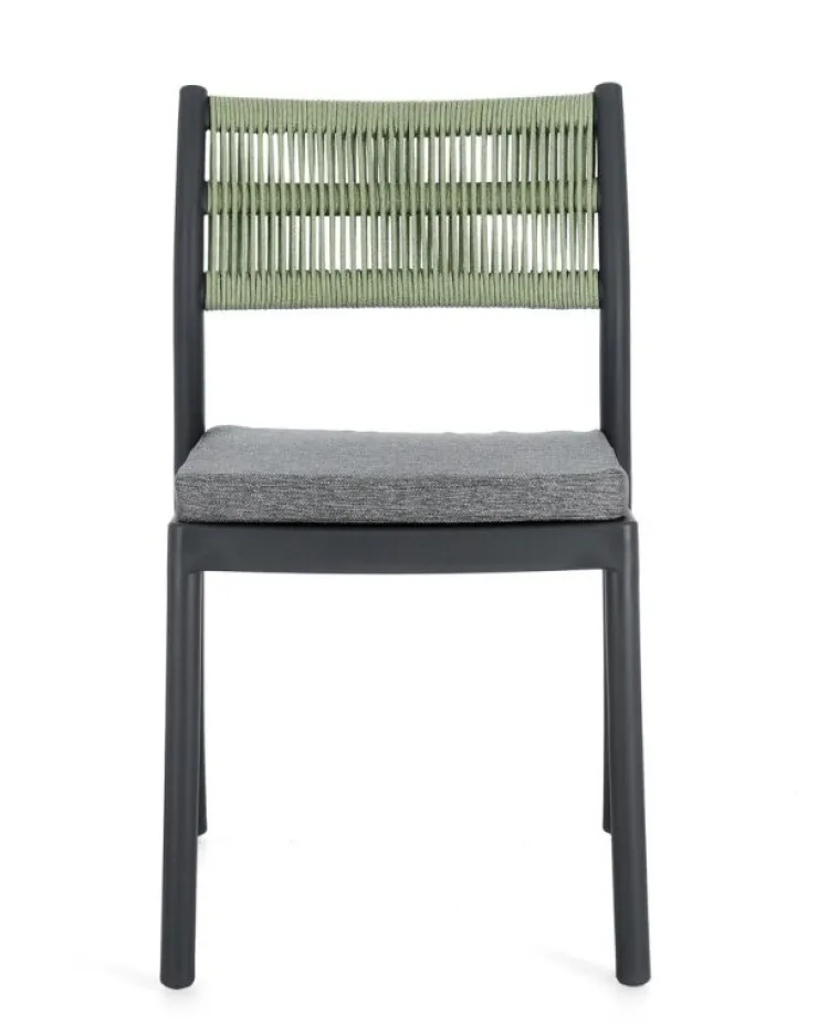 Sedie>Bizzotto SEDIA C-C ALVIN ANTRACITE/VERDE