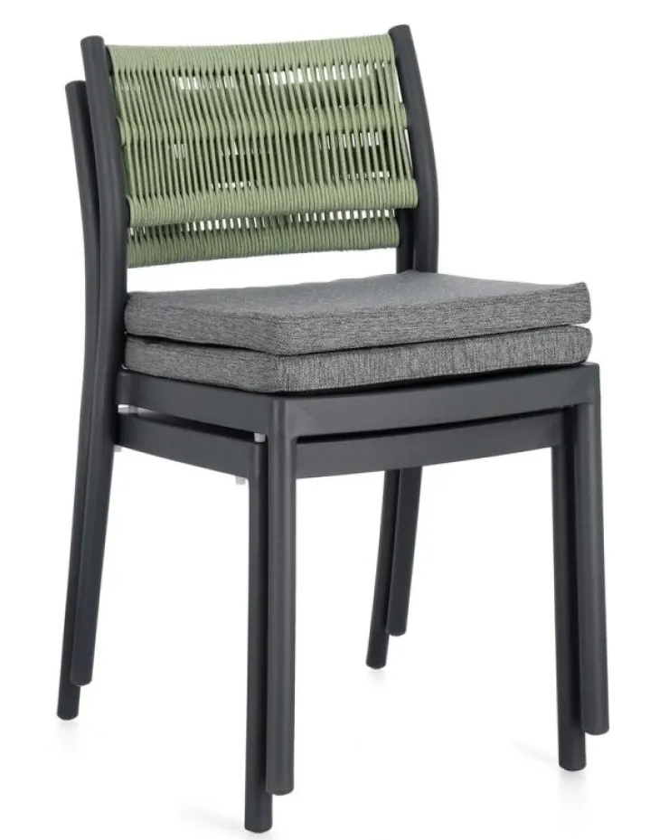 Sedie>Bizzotto SEDIA C-C ALVIN ANTRACITE/VERDE