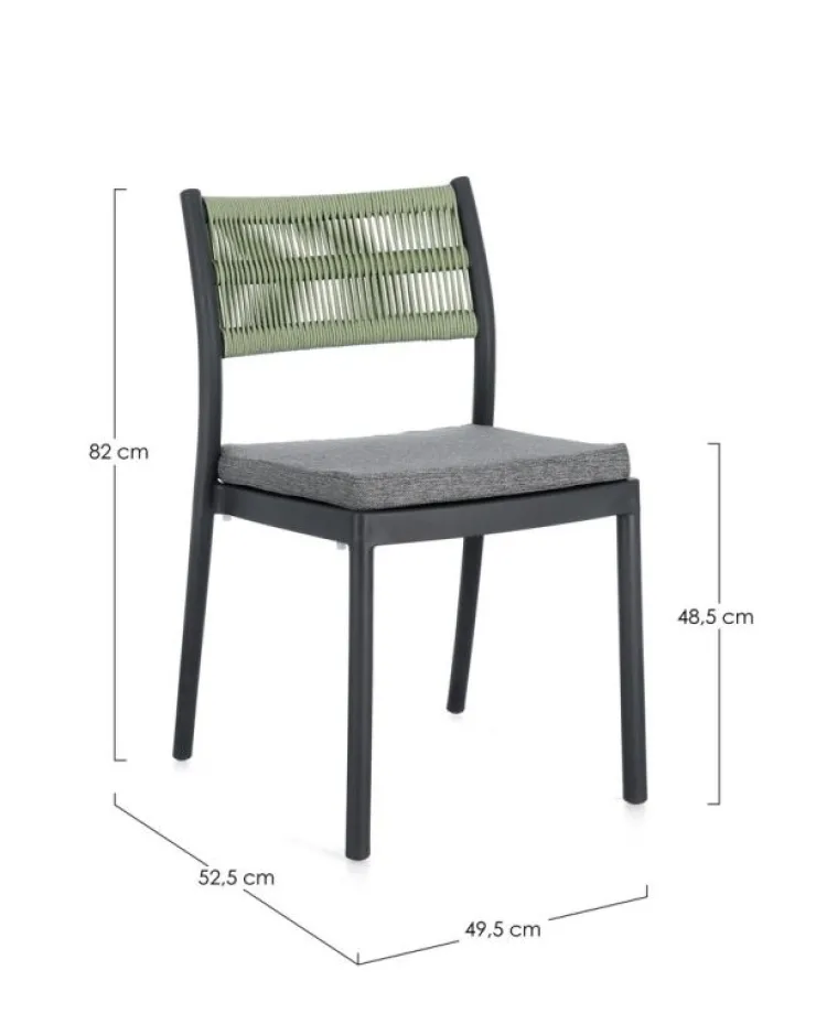 Sedie>Bizzotto SEDIA C-C ALVIN ANTRACITE/VERDE