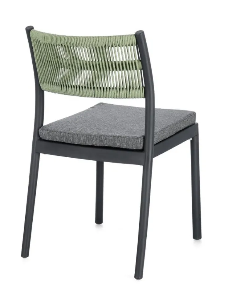 Sedie>Bizzotto SEDIA C-C ALVIN ANTRACITE/VERDE