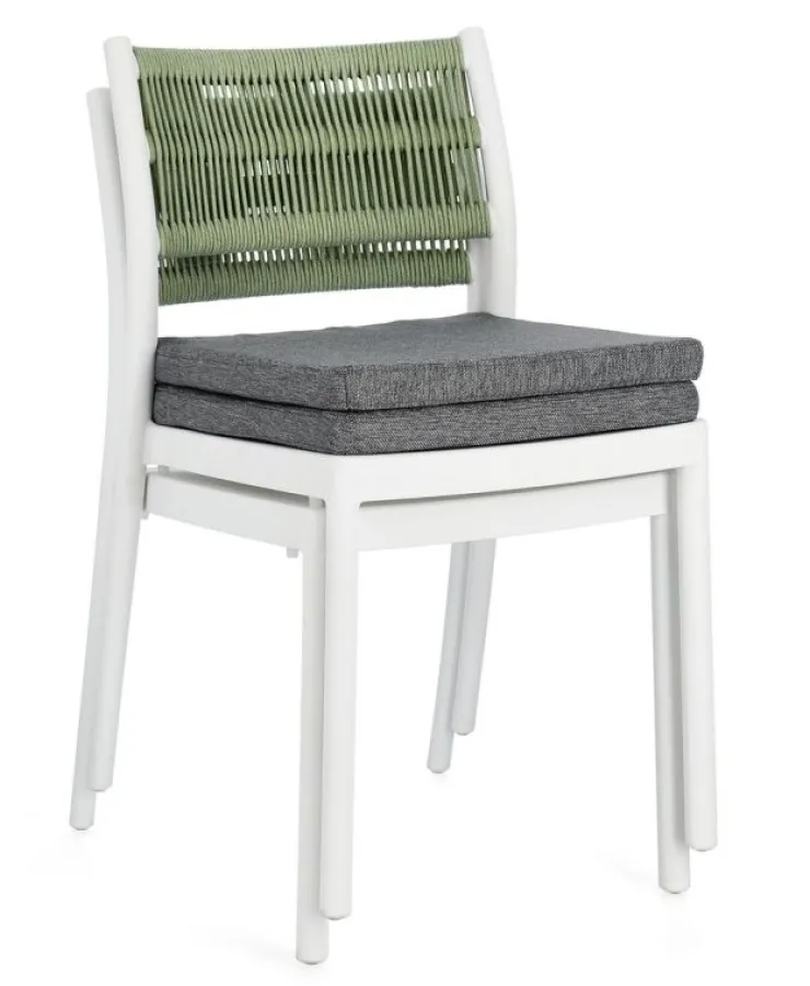 Sedie>Bizzotto SEDIA C-C ALVIN BIANCO/VERDE