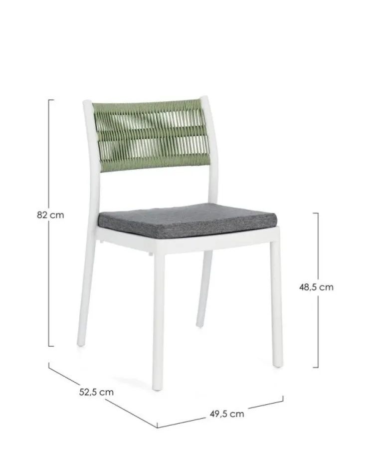 Sedie>Bizzotto SEDIA C-C ALVIN BIANCO/VERDE